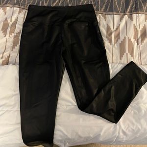 Black Faix leather leggings. Size Large - Brand is Knox Rose.